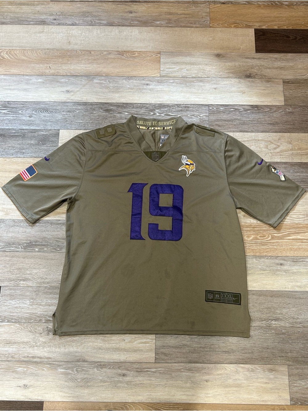NFL Minnesota Vikings Olive Green #19 Salute to Service Jersey